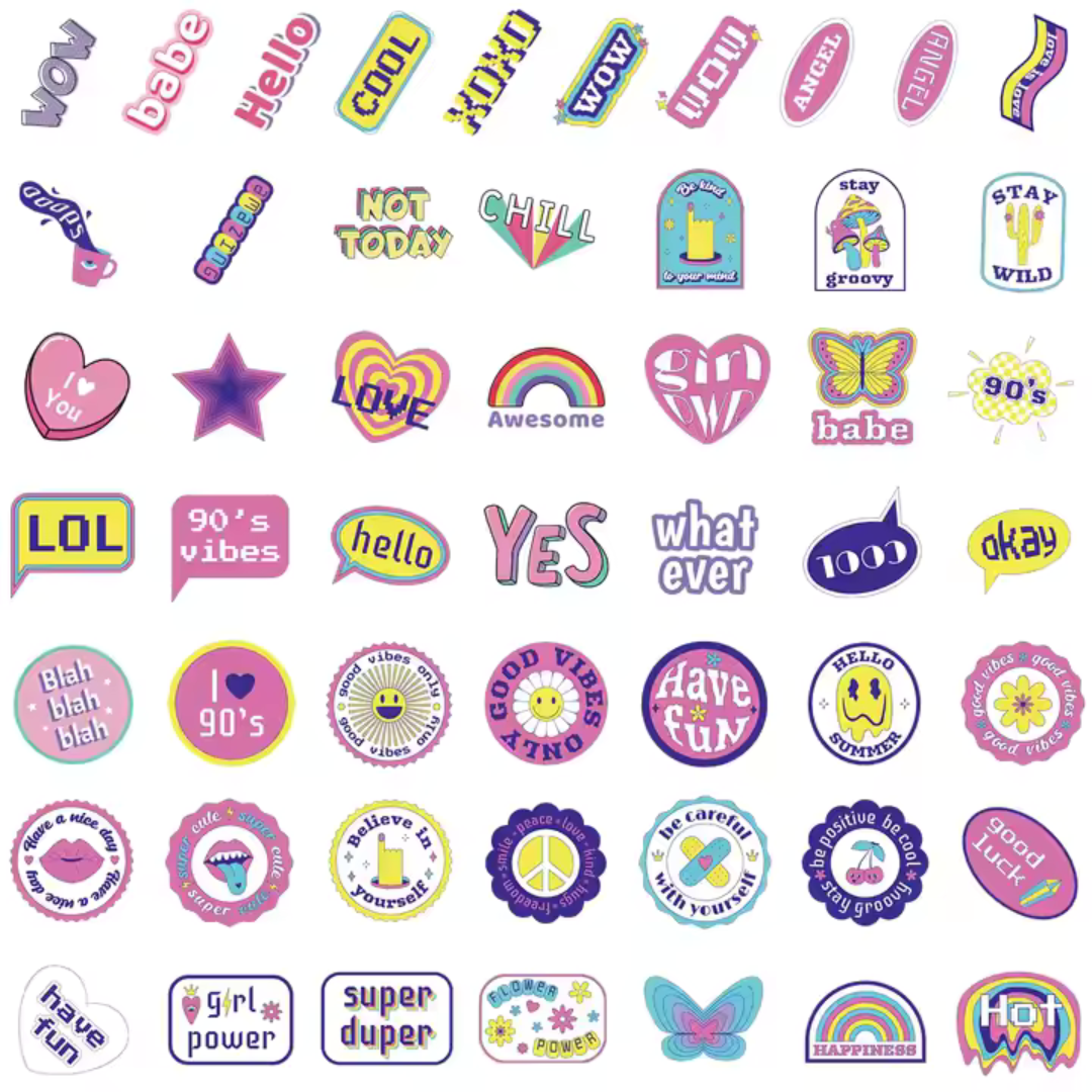 Motivational Phrases Stickers 50 Pack