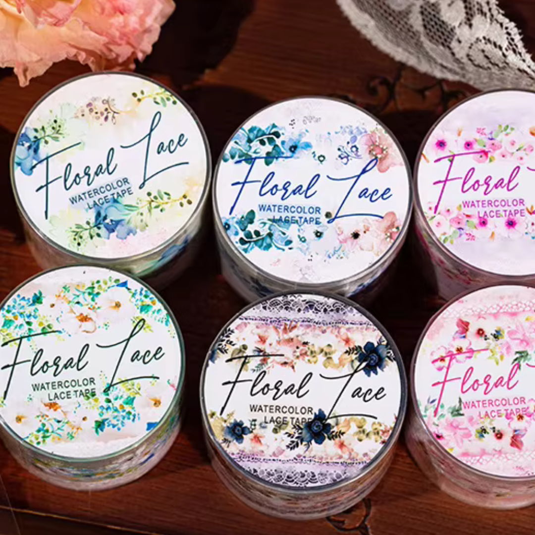 Floral Lace Water Colour Tape