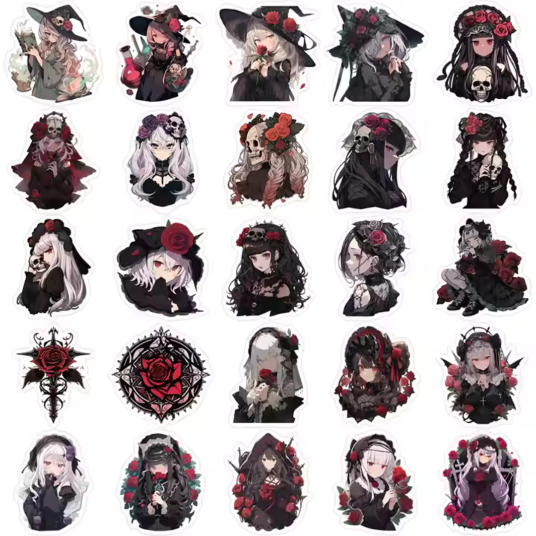 Rose Goth 50 Pack Stickers