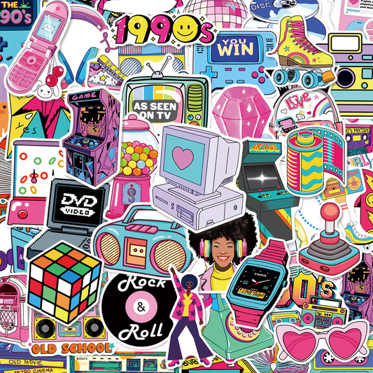 1990s Nostalgia 50 Piece Sticker Pack