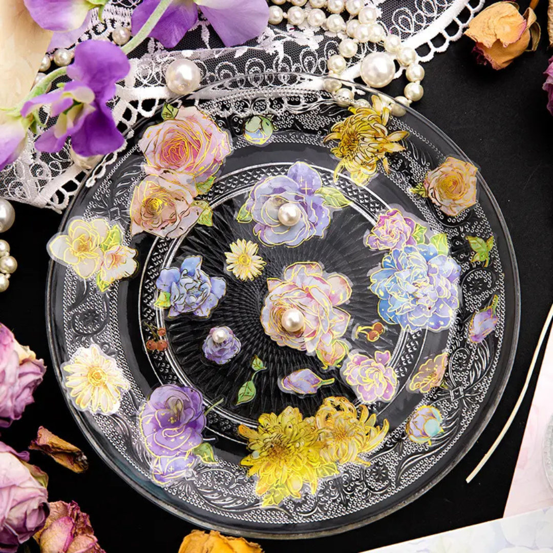 Gold Foil Mountain and Wild Flower Stickers