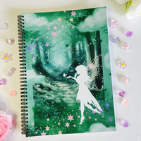 Walk The Path of The Green Fairy A4 Spiral Notebook