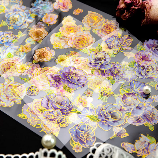 Gold Foil Mountain and Wild Flower Stickers