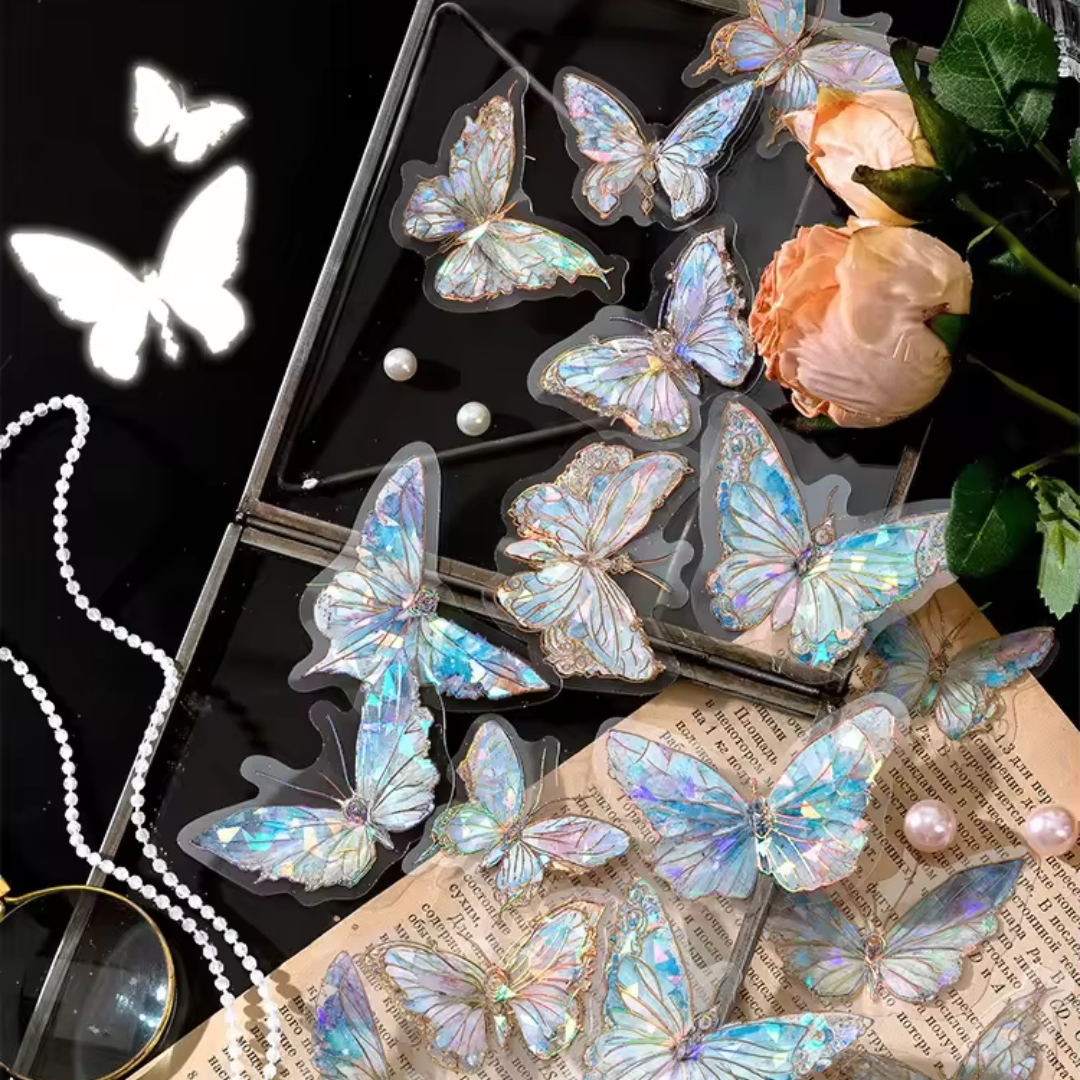 Butterfly Laser Gold Sticker Series