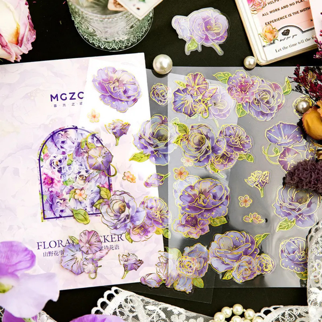 Gold Foil Mountain and Wild Flower Stickers