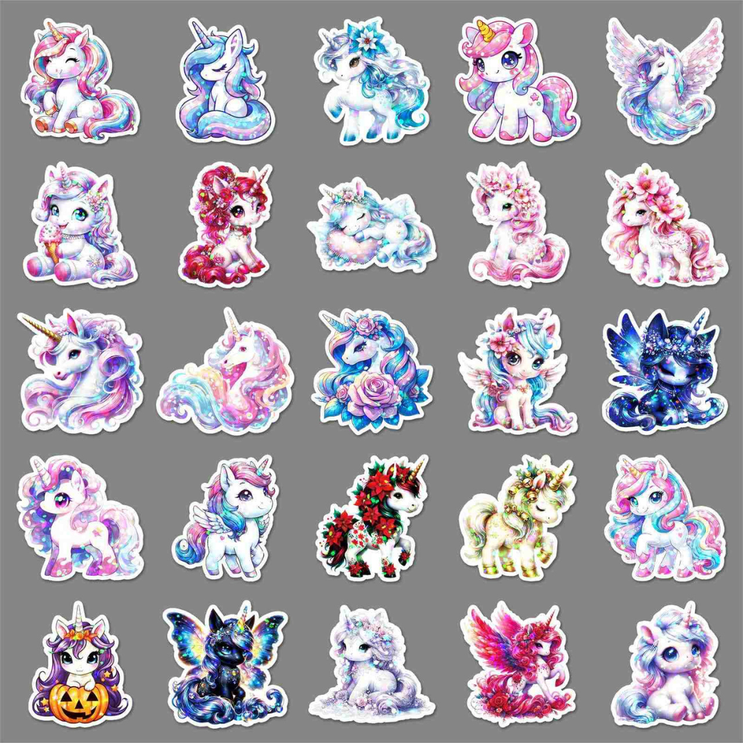 Unicorns Holo 50 Pack Stickers