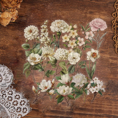 White Flower Mix 50 Pack Stickers