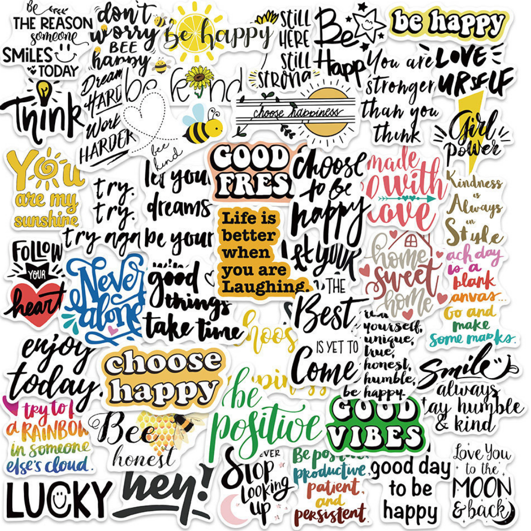 Happy Quotes 50 Pack Stickers