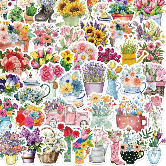 Flower Bouquets 50 Pack Stickers