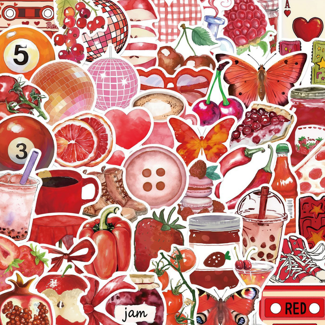 Red Favourites 50 Pack Stickers