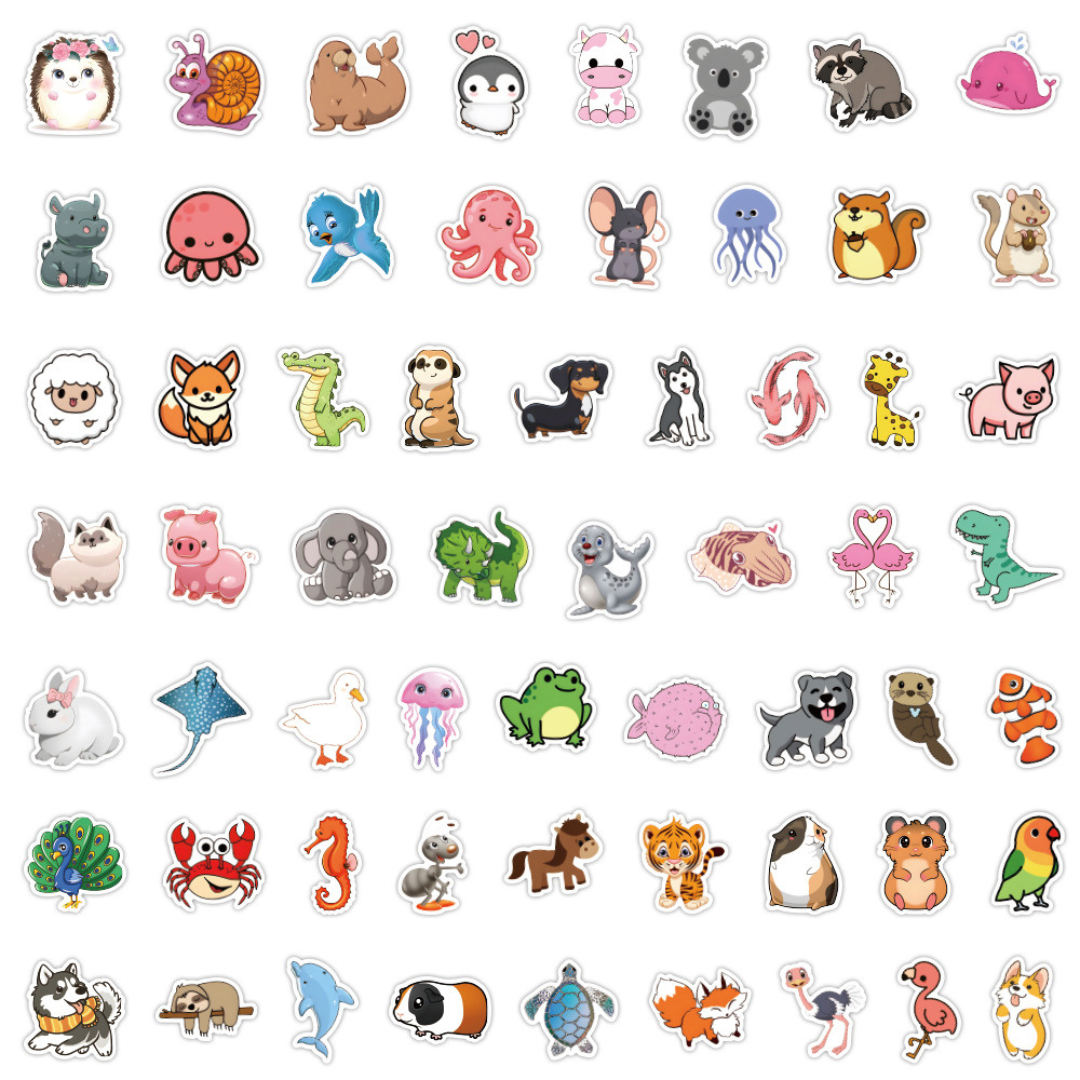 Cute Animals Galore 50 Sticker Pack