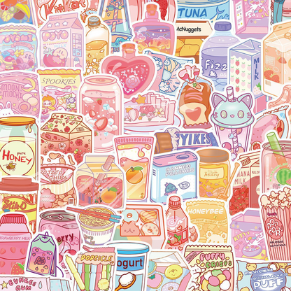 Kawaii Pop Beverages 50 Piece Sticker Pack