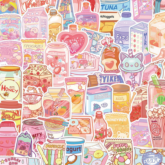 Kawaii Pop Beverages 50 Piece Sticker Pack