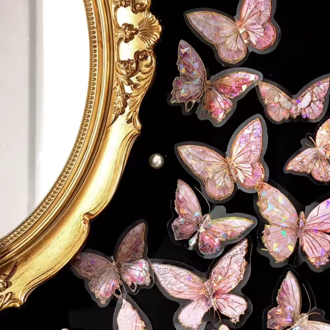 Butterfly Laser Gold Sticker Series