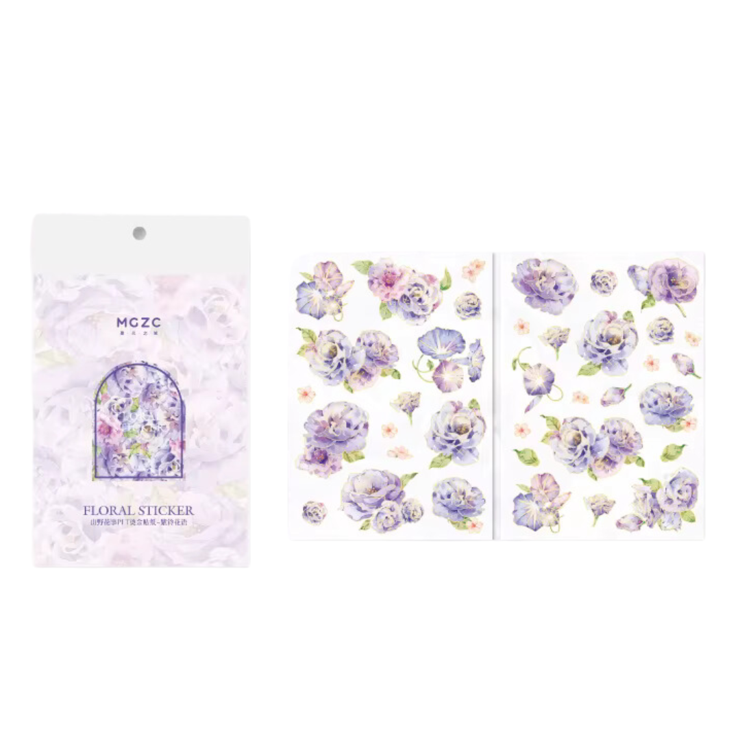 Gold Foil Mountain and Wild Flower Stickers