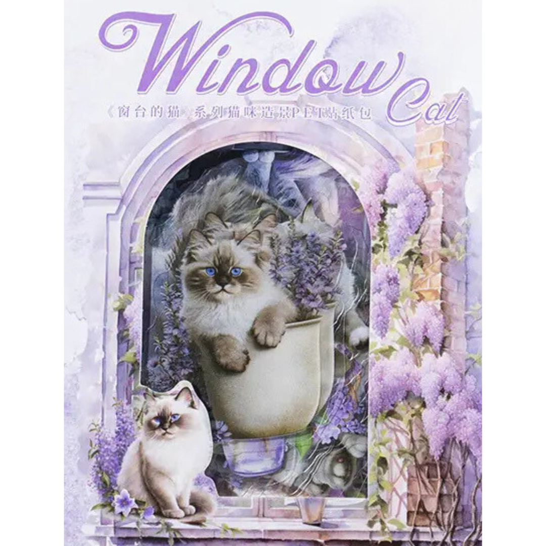 Cozy Window Cat Sticker Series