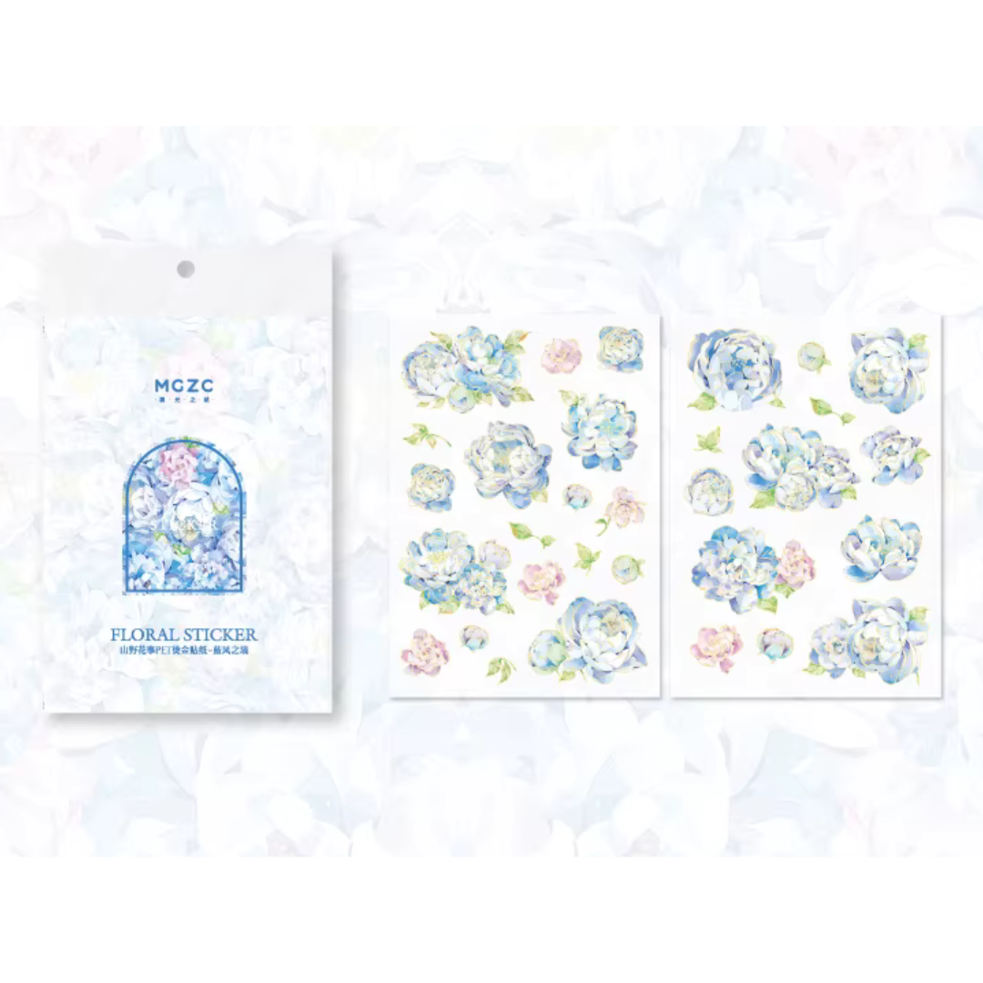 Gold Foil Mountain and Wild Flower Stickers