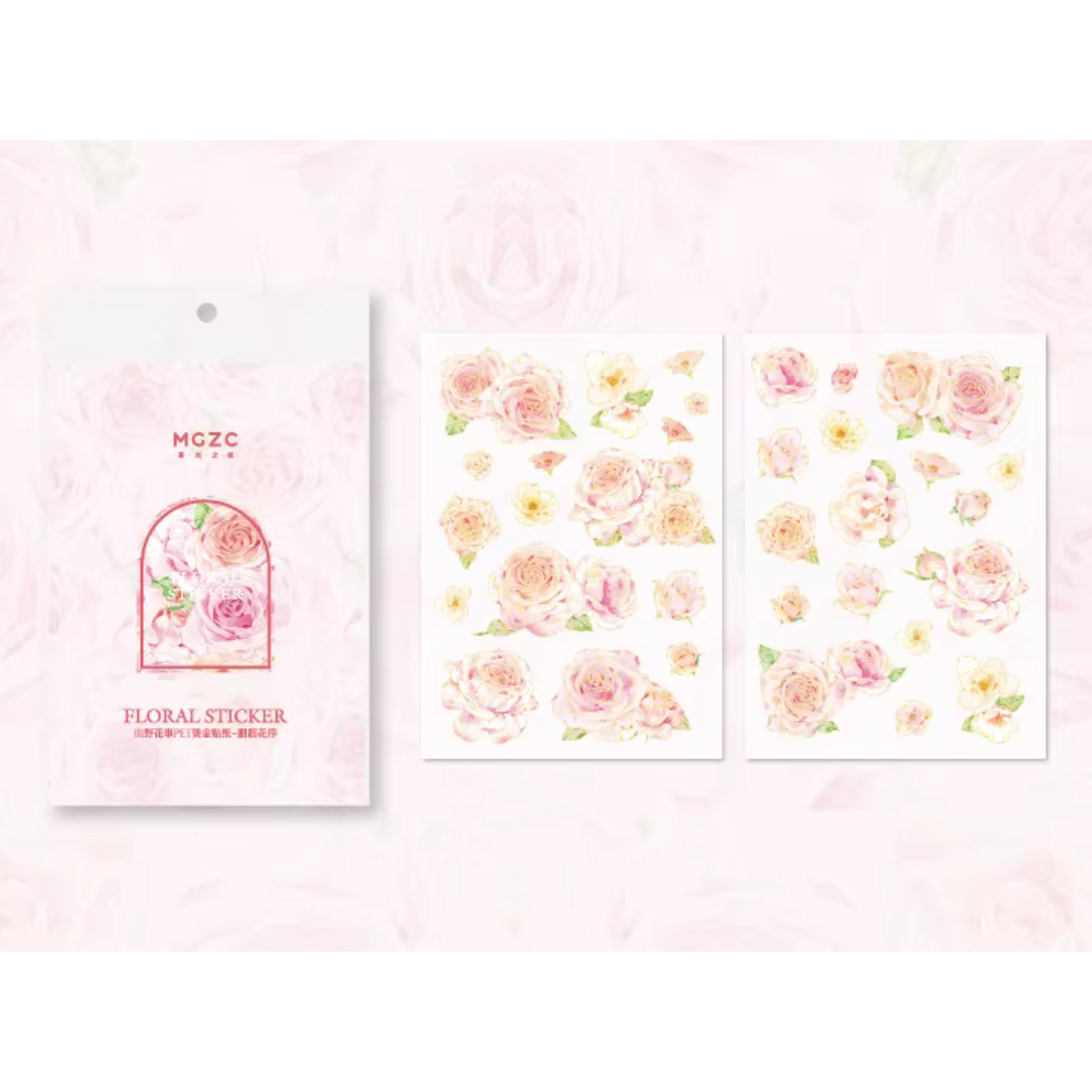 Gold Foil Mountain and Wild Flower Stickers