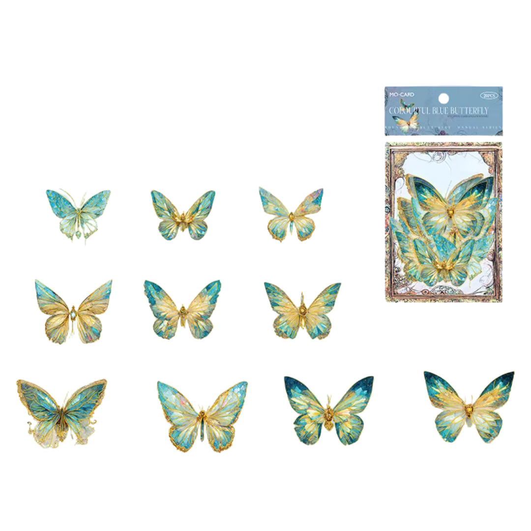 Butterfly Laser Gold Sticker Series