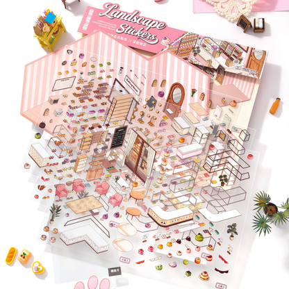 Sweet and Savoury Bakery Isometric Sticker Scene