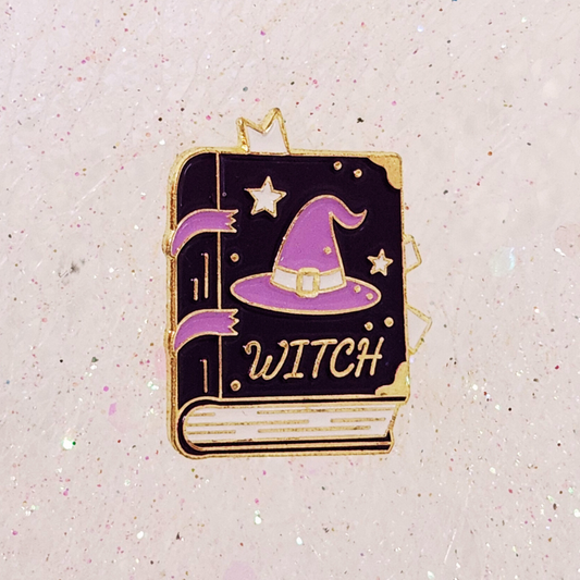 Witch Spellbook Gold Alloy Enamel Pin