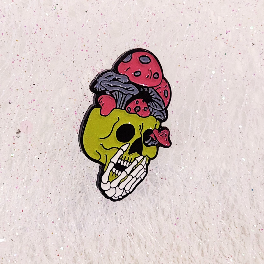 Mushroom Skull Alloy Enamel Pin