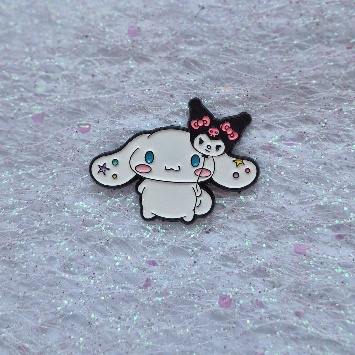 Cinnamoroll with Kuromi Balloon Enamel Alloy Pin