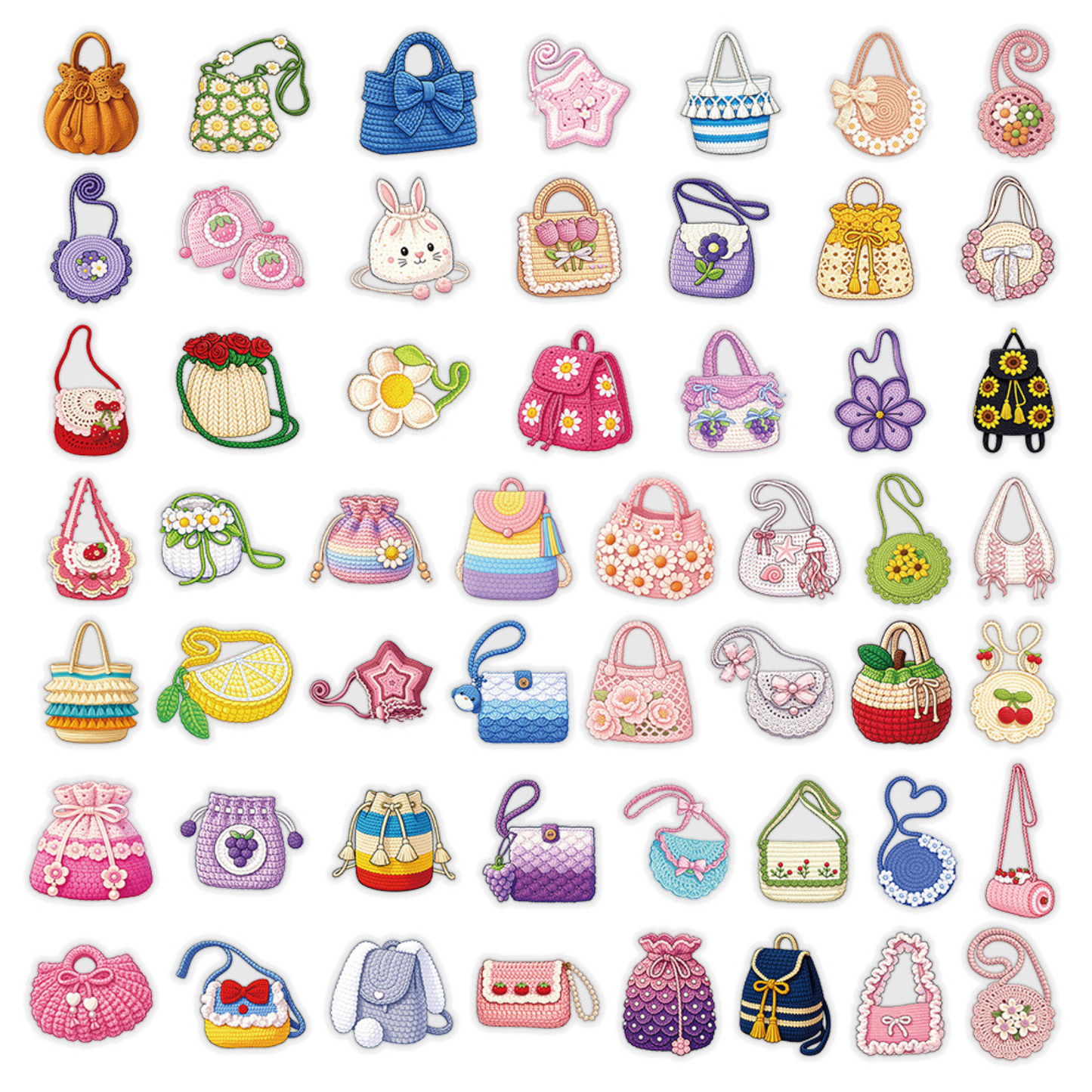 Crochet Bags 50 Piece Sticker Pack
