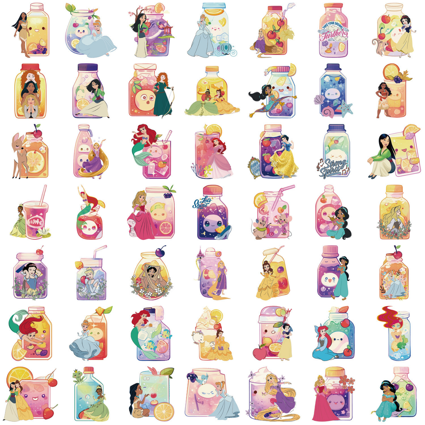 Disney Princess Drinks 50 Piece Sticker Pack