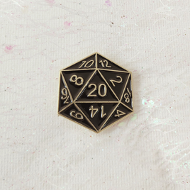 D20 Dice Enamel Pin
