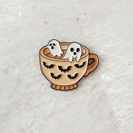 Ghosts in Teacup Enamel Pin