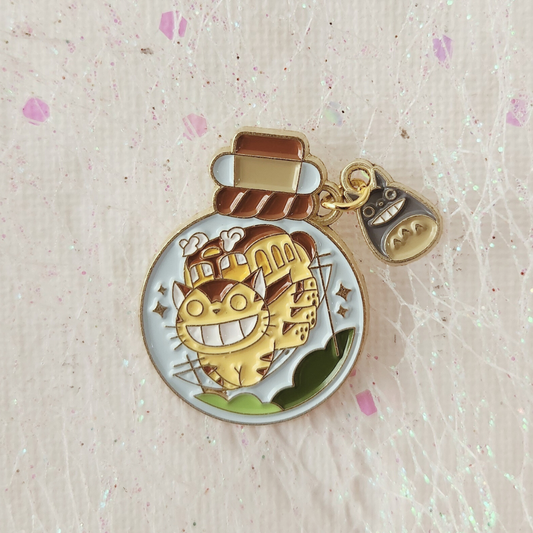 Catbus Snow Globe Enamel Pin