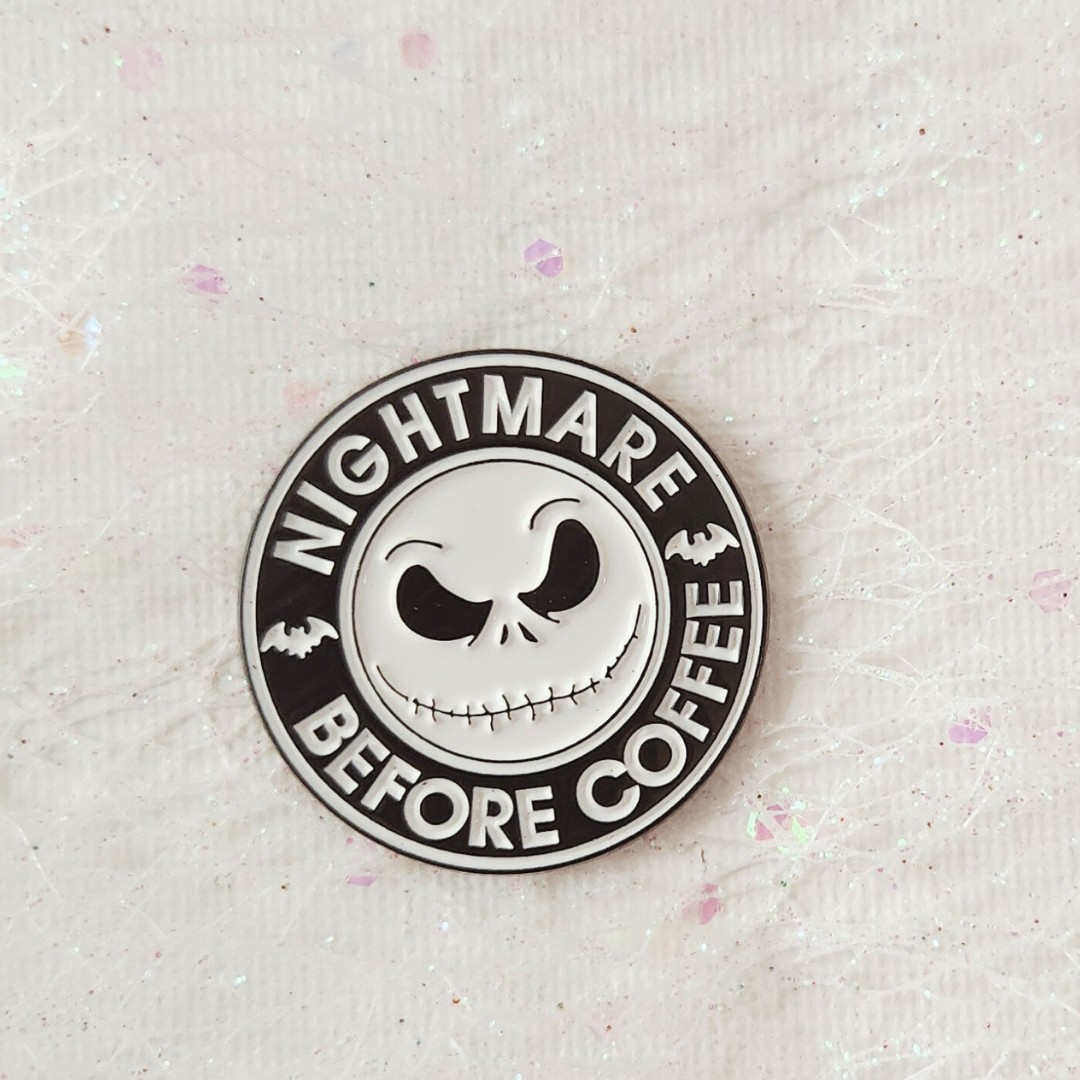 Nightmare Before Coffee Enamel Pin