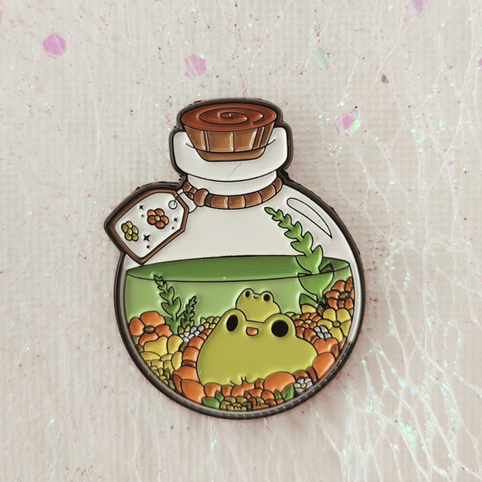 Frog Terrarium Enamel Pin