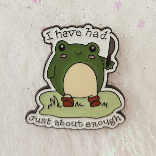 Grumpy Frog Enamel Pin