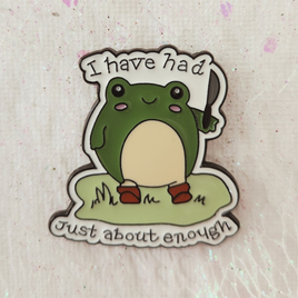 Grumpy Frog Enamel Pin