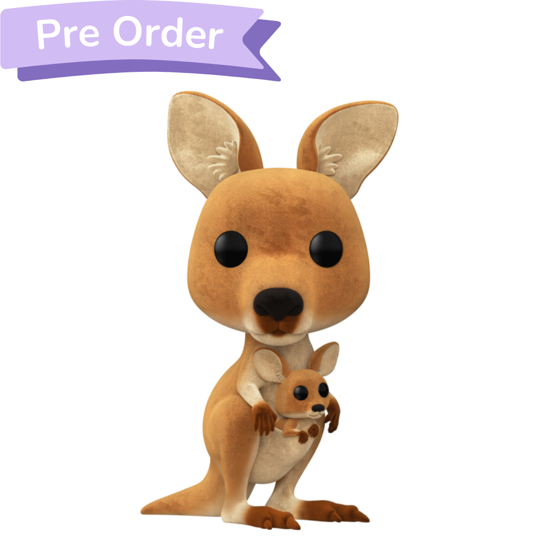 Australian Animals Kangaroo Flocked Pop