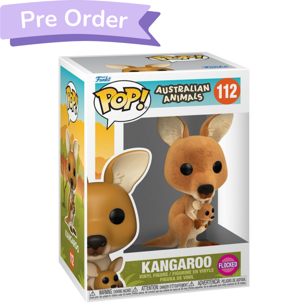 Australian Animals Kangaroo Flocked Pop