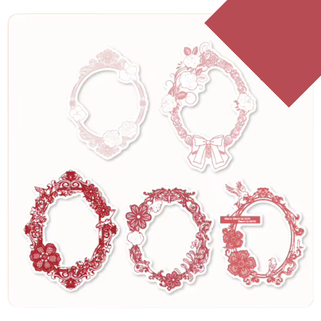 Floral Paper Sticker Frames