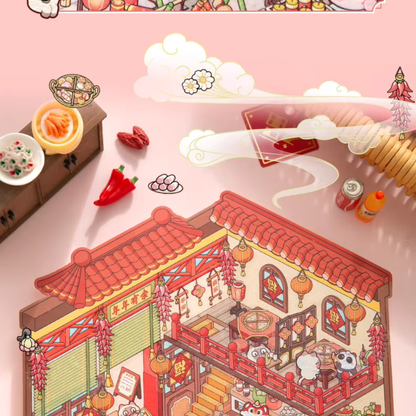 Market Festival Isometric Sticker Scene