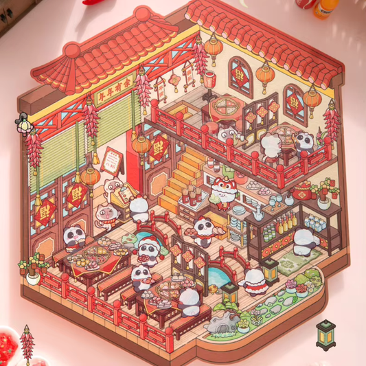 Market Festival Isometric Sticker Scene