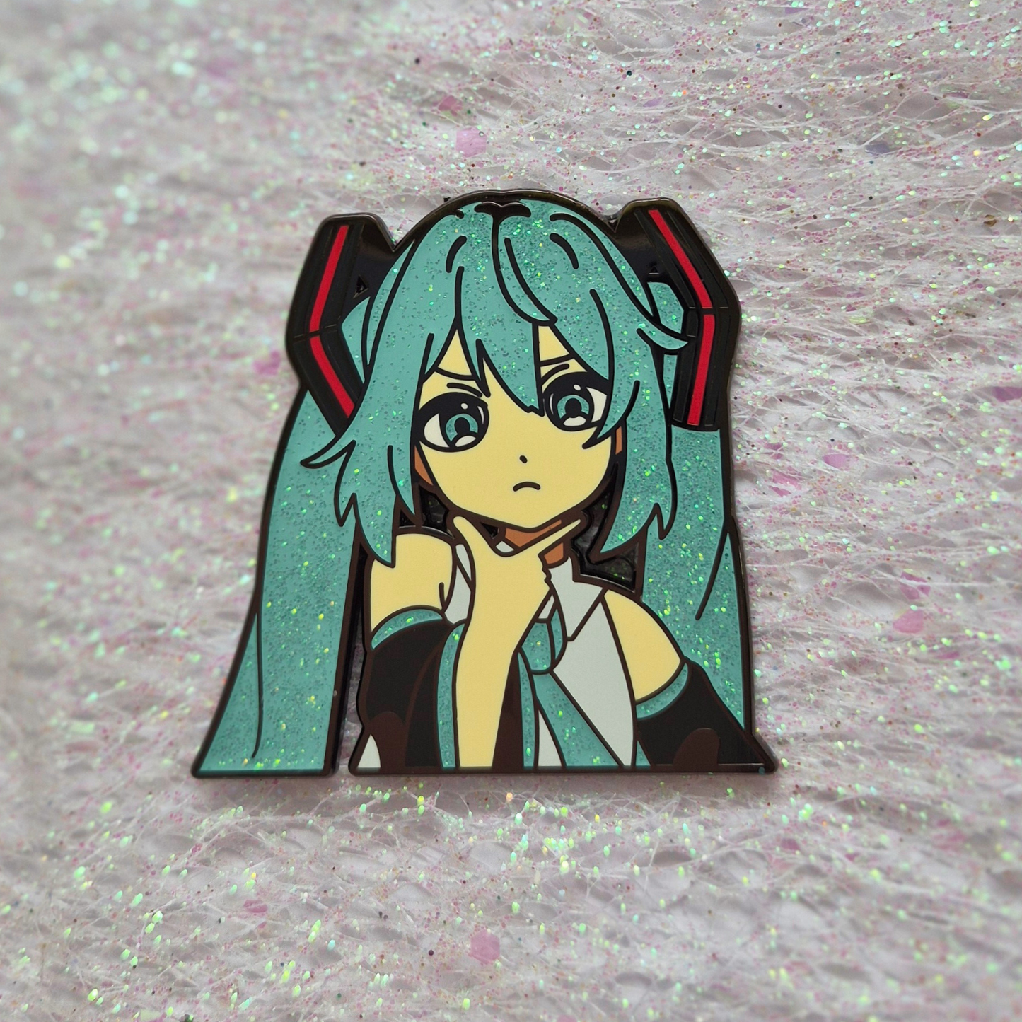 Hatsune Miku Glitter Enamel Alloy Pin