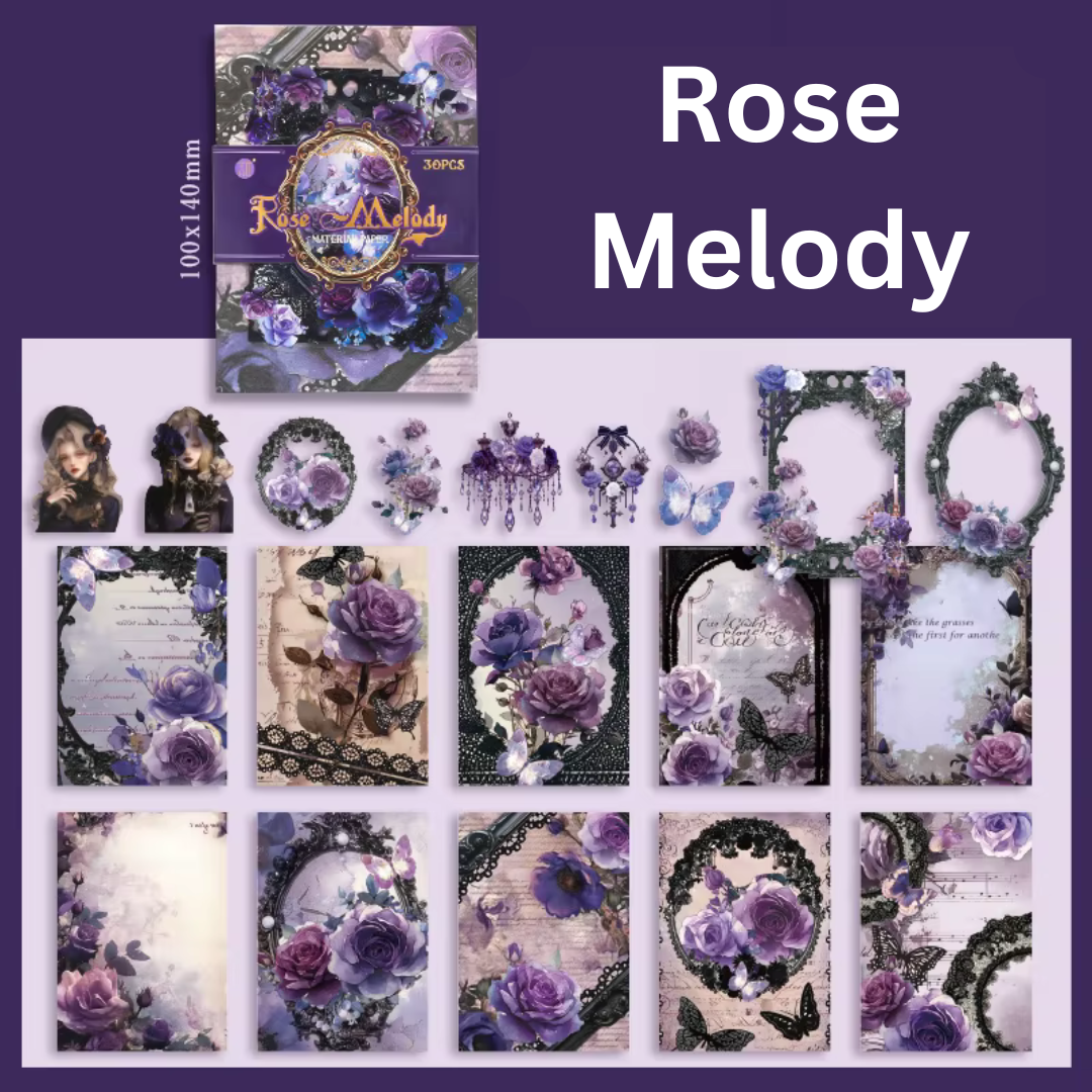 Gothic Rose Sticker and Paper Pack