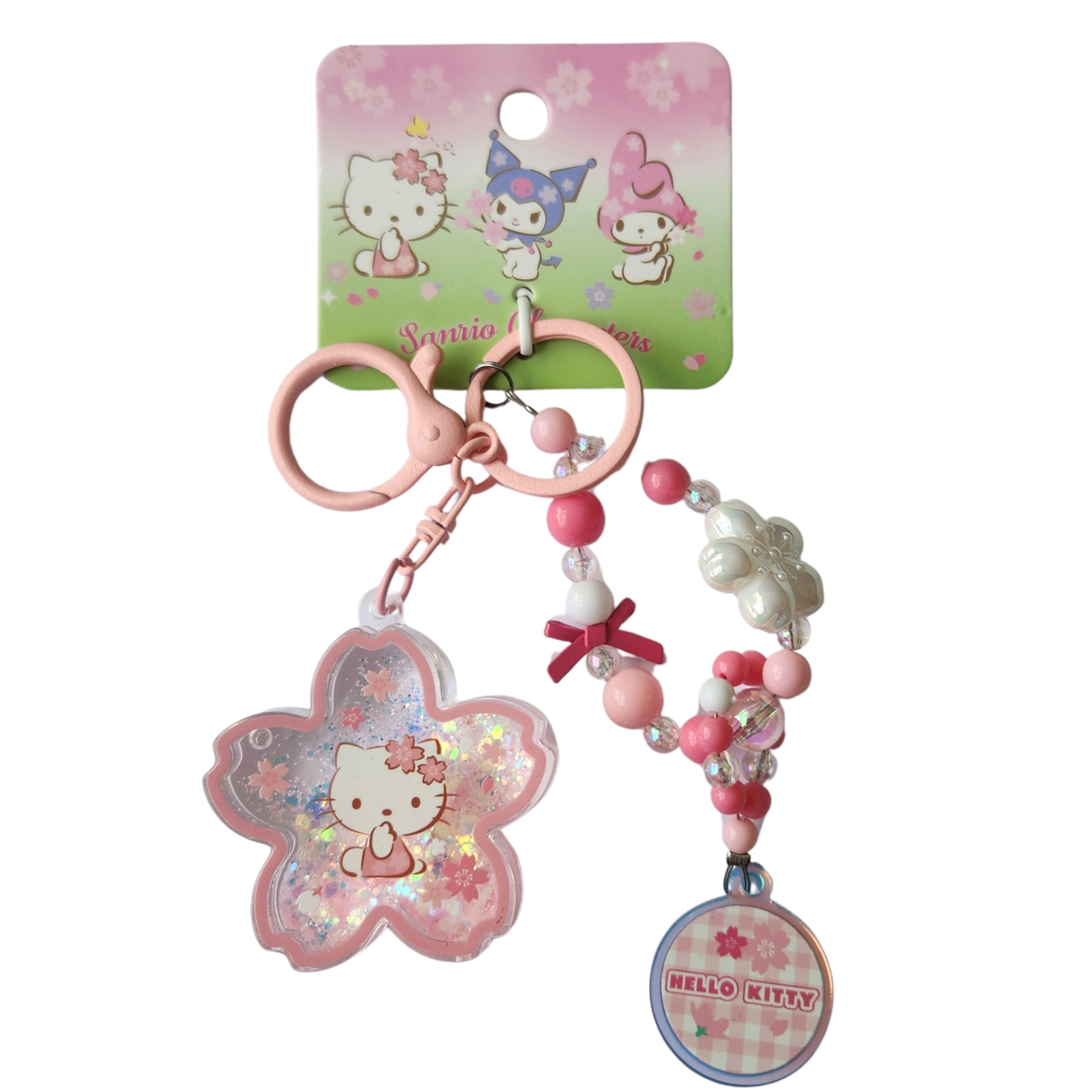 Hello Kitty Sakura Glitter Keychain