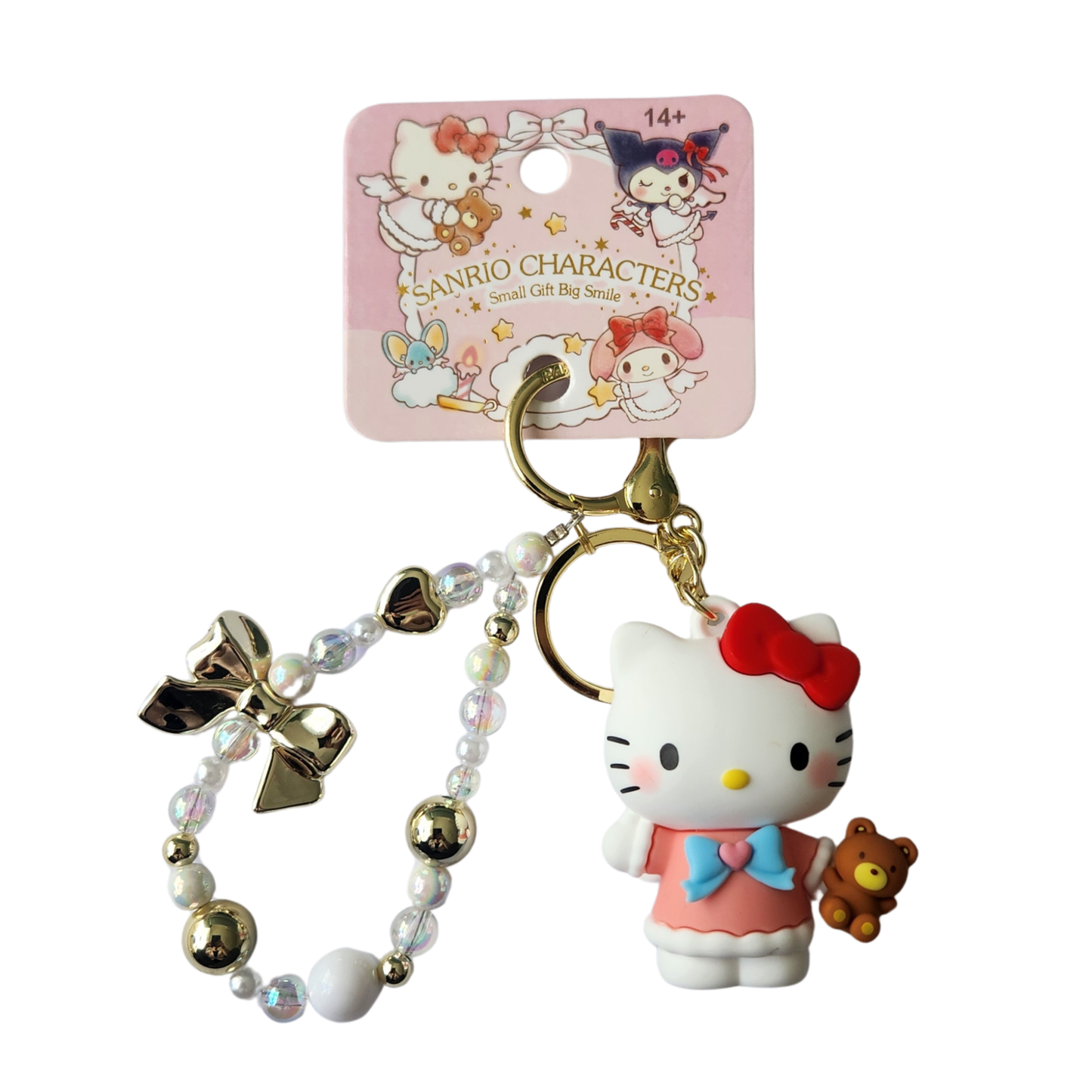 Hello Kitty Christmas Beaded Keychain