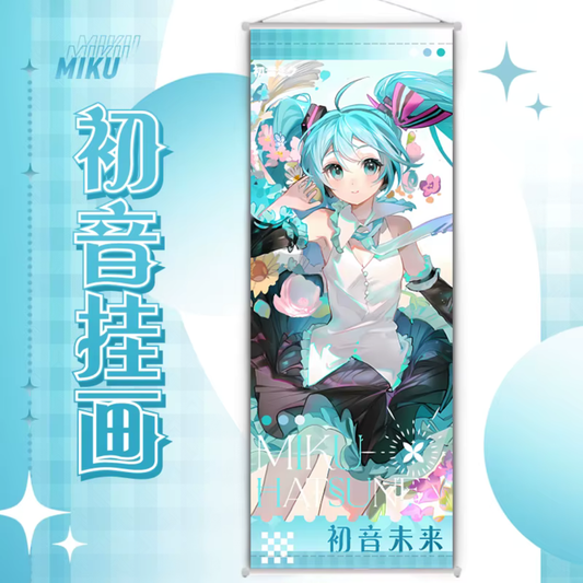 Hatsune Miku Floral Melody Wall Scroll