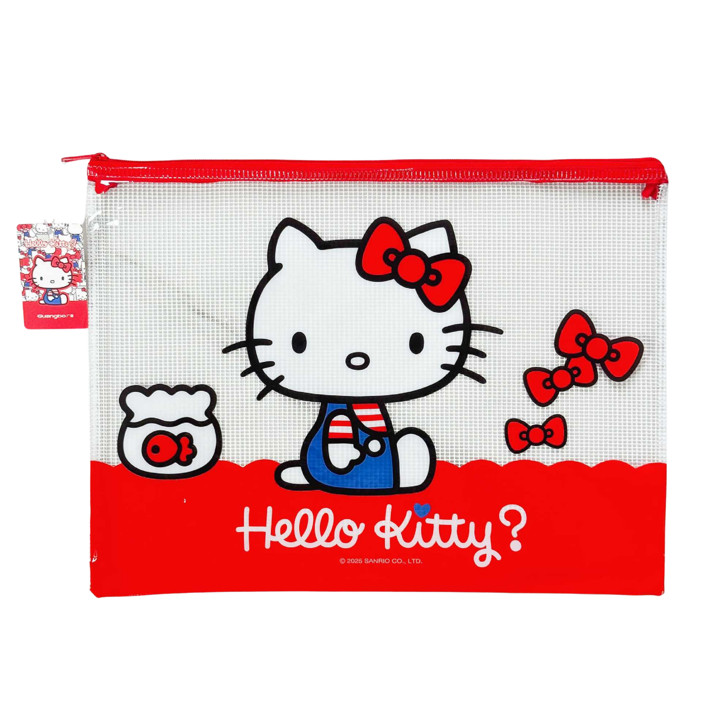 Hello Kitty A4 2 Pack Clear Zip Pouches