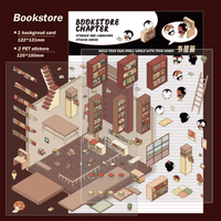 Bookstore DIY Isometric Sticker Scene
