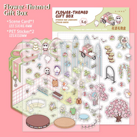 Flower Gift Box DIY Isometric Sticker Scene