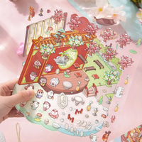Flying Flowers Jumbo Isometric Sticker Scene